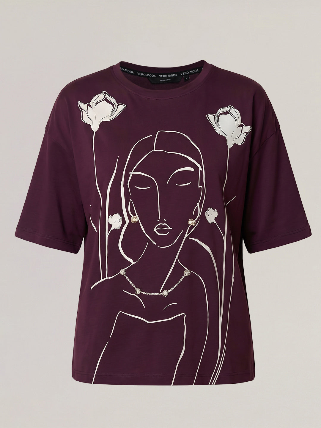 Dark Purple Printed T-shirt