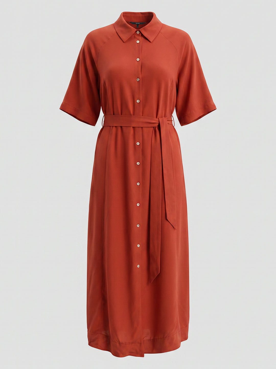 Rust Viscose Shirt Dress
