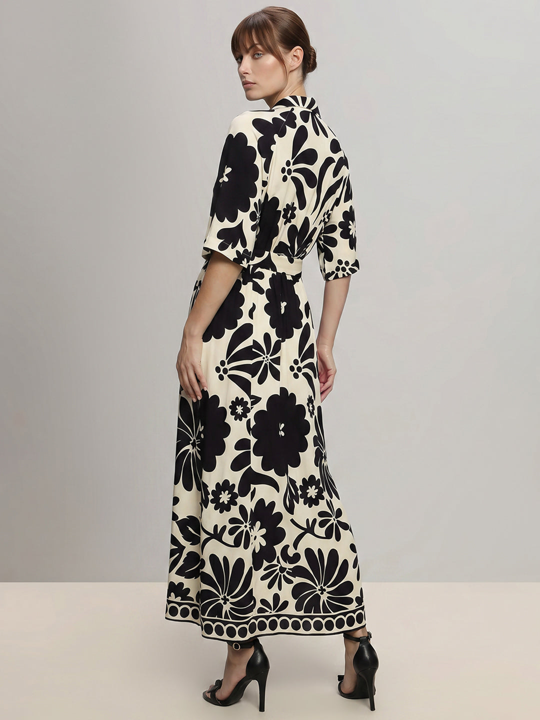 Printed Belted Shirt Dress
