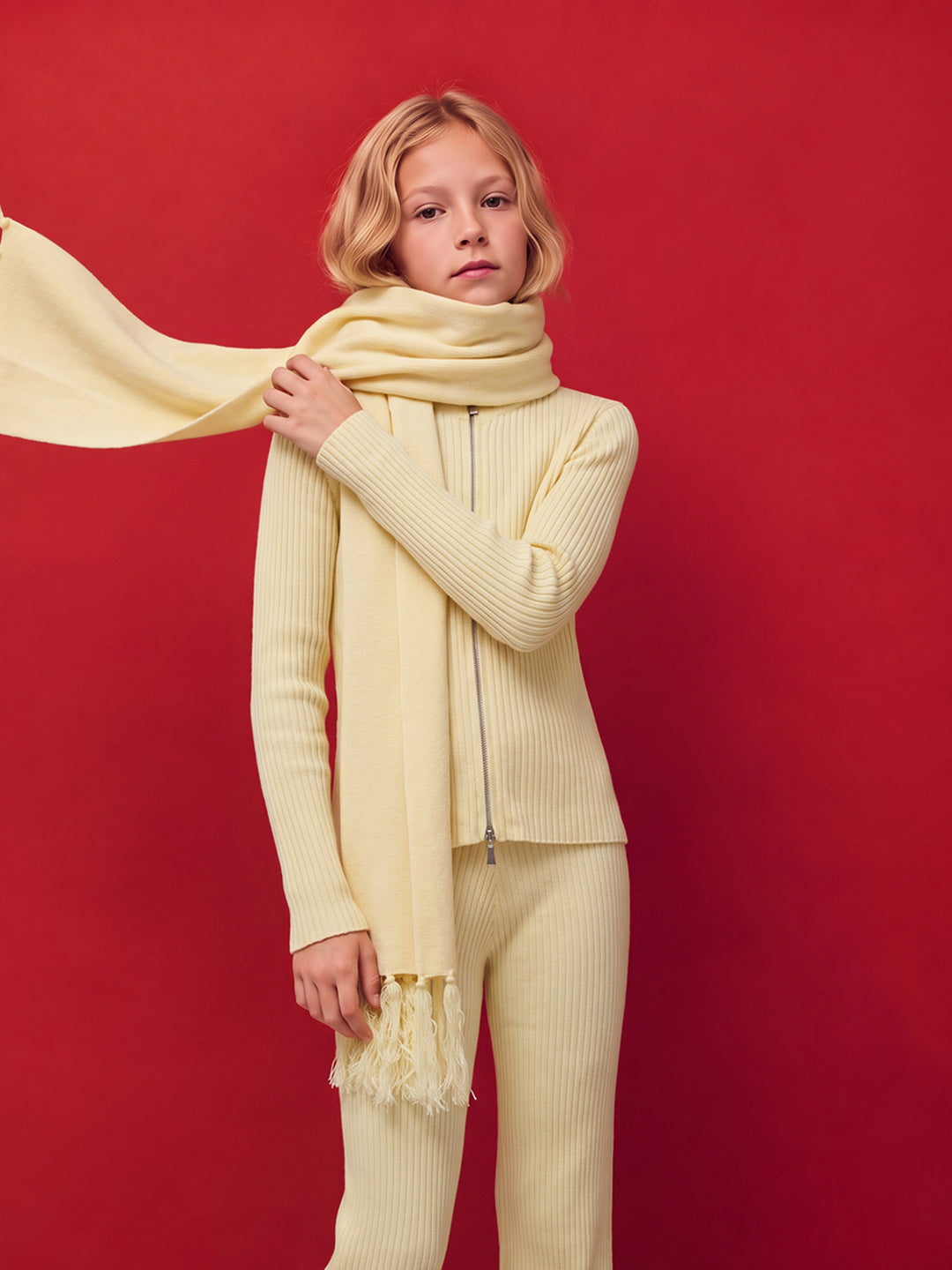 GIRLS Yellow Knit Scarf