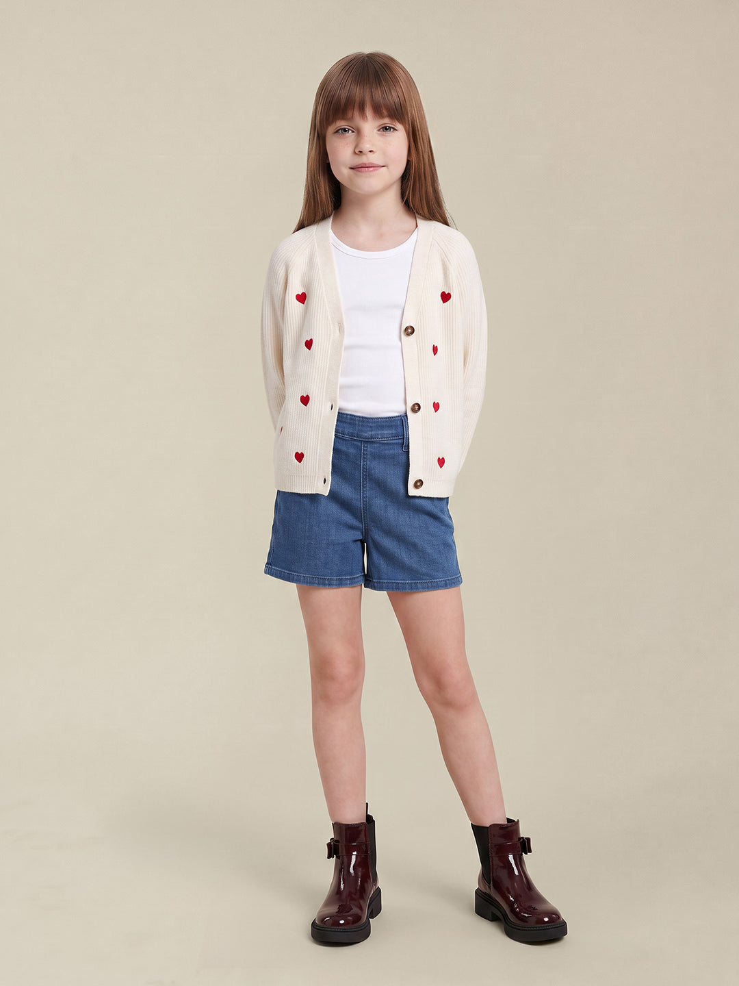 GIRLS White Printed Cardigan