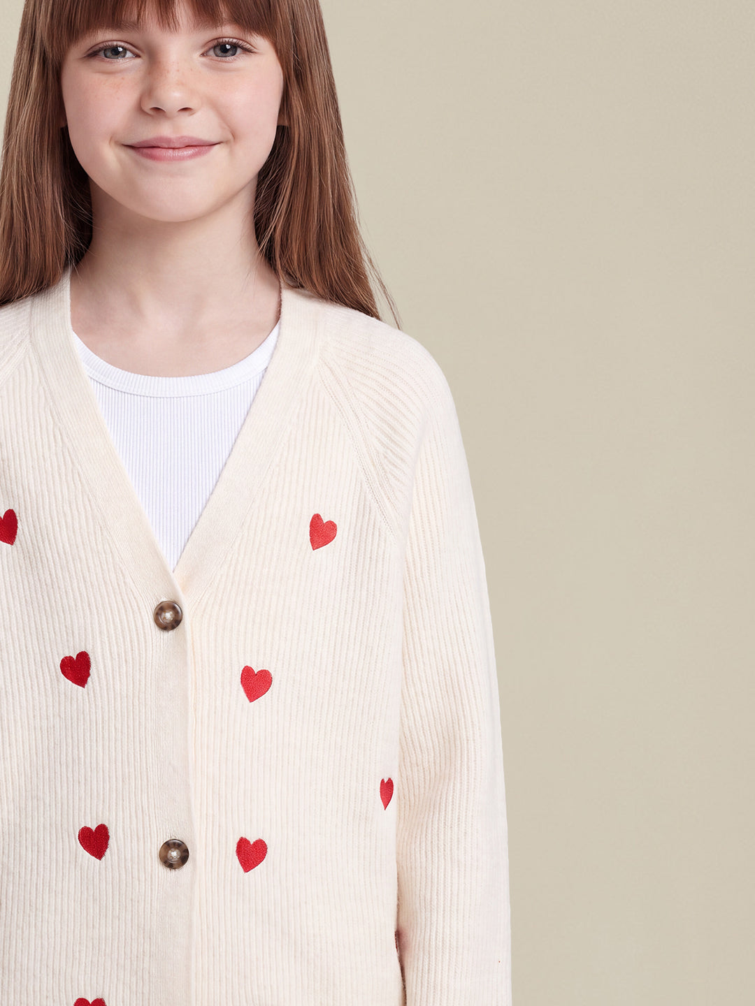 GIRLS White Printed Cardigan