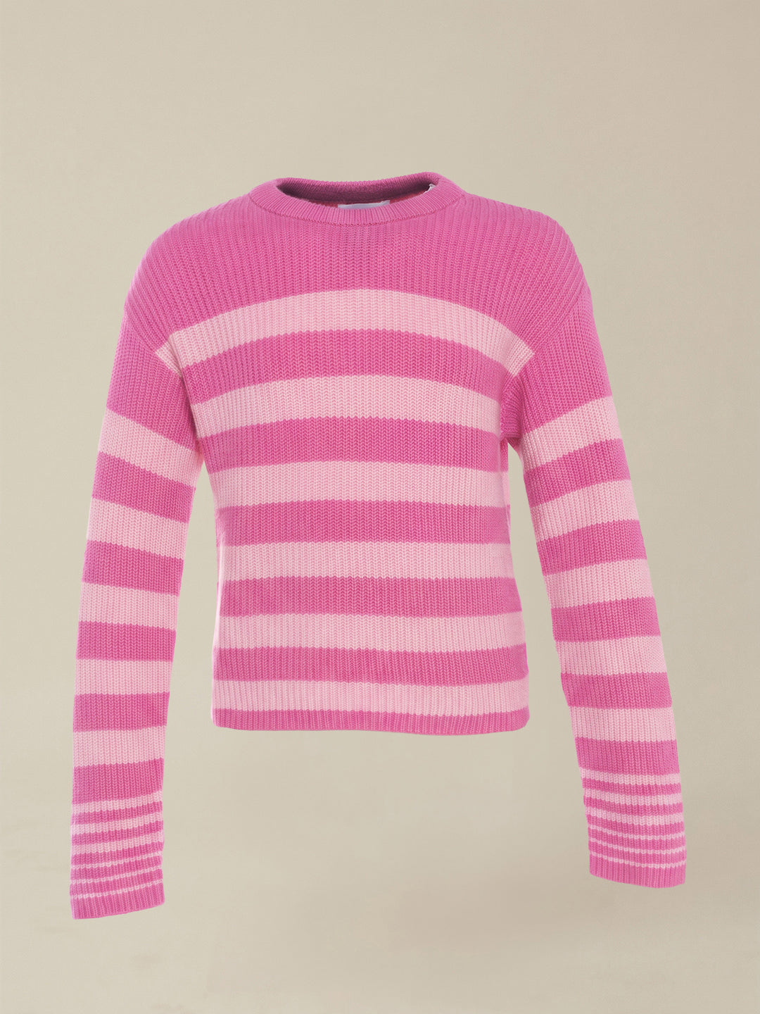 GIRLS Pink Striped Knit Pullover