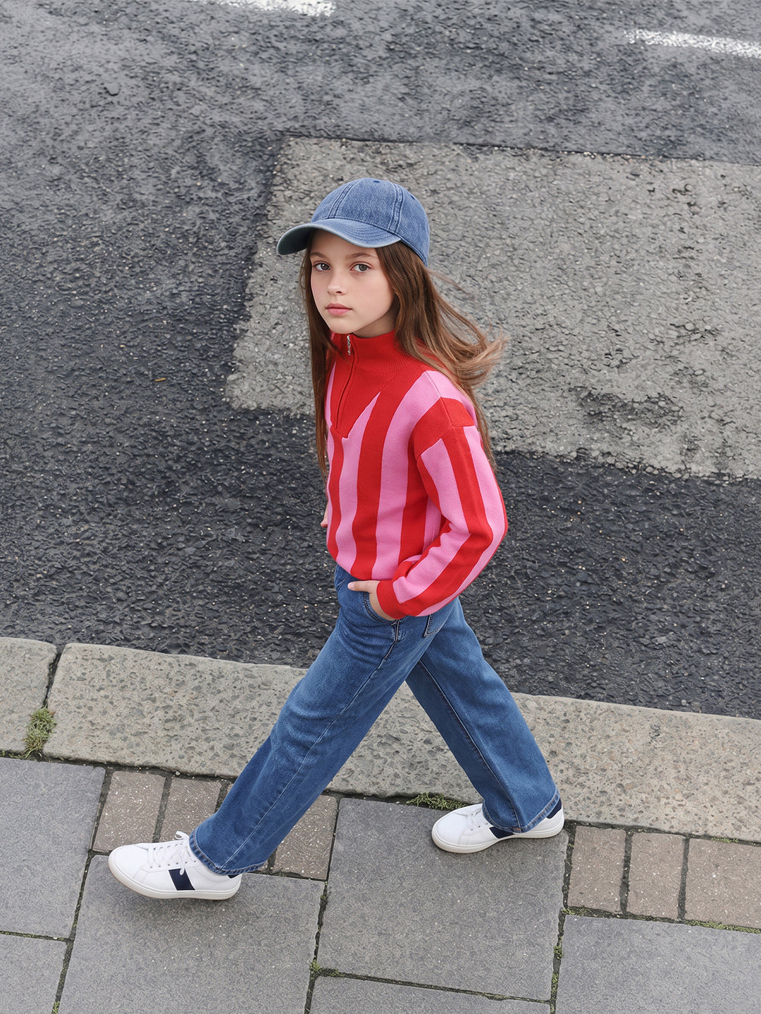 GIRLS Colourblocked High Neck Pullover