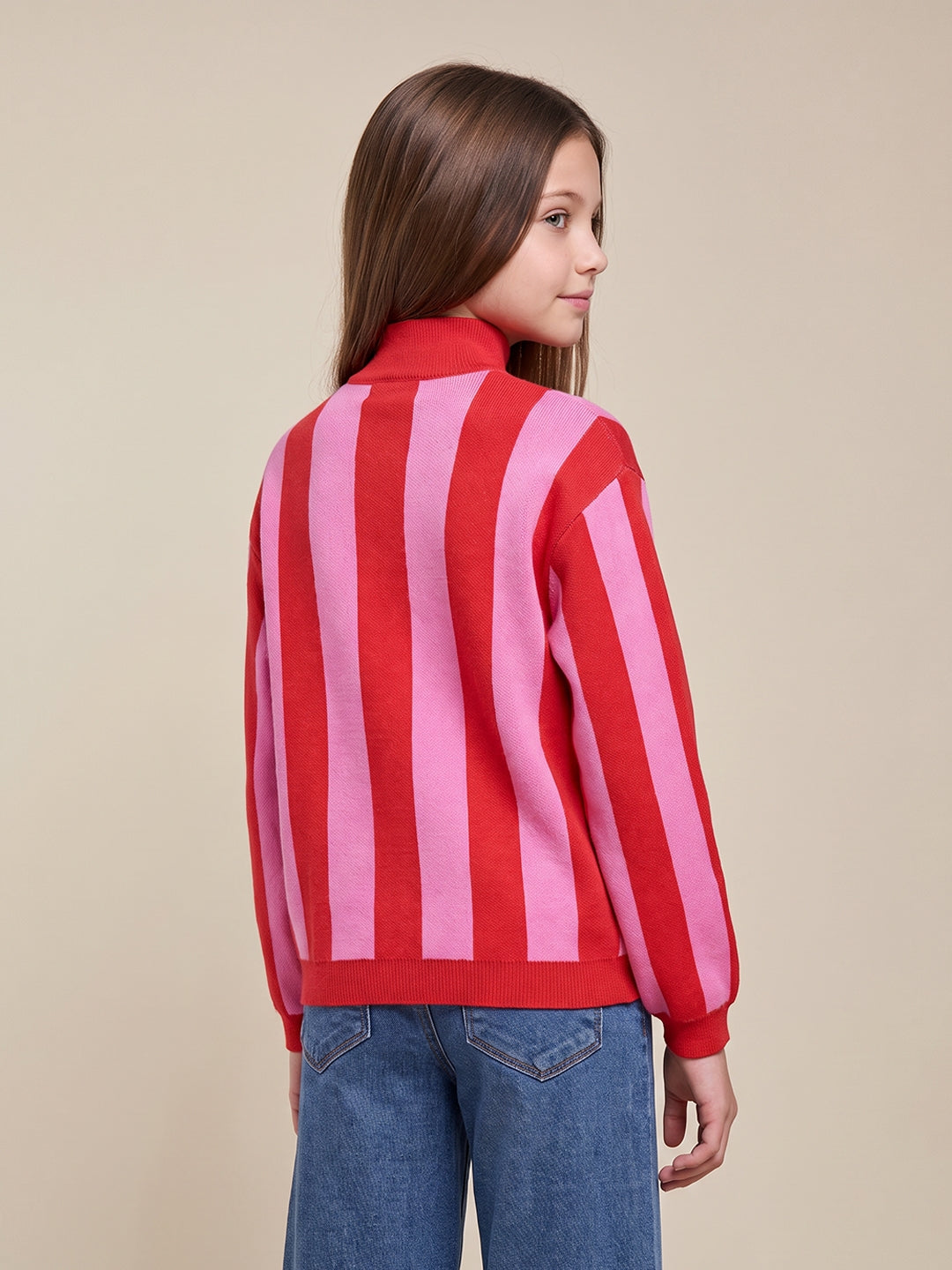 GIRLS Colourblocked High Neck Pullover