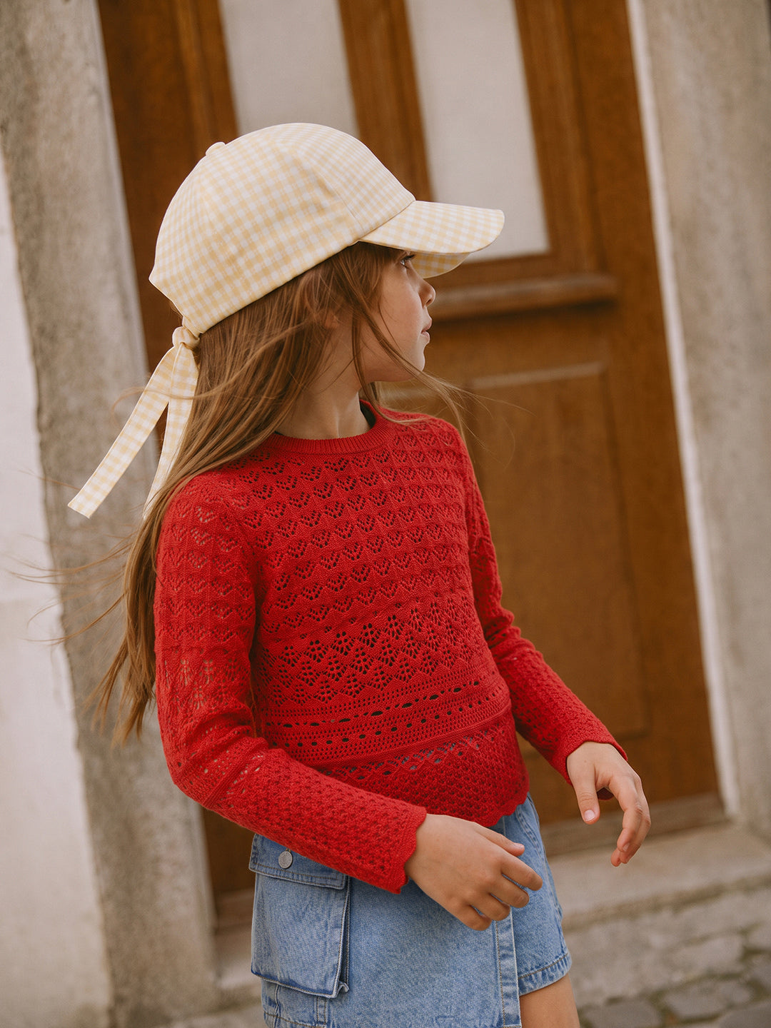 GIRLS Pointelle Knit Pullover