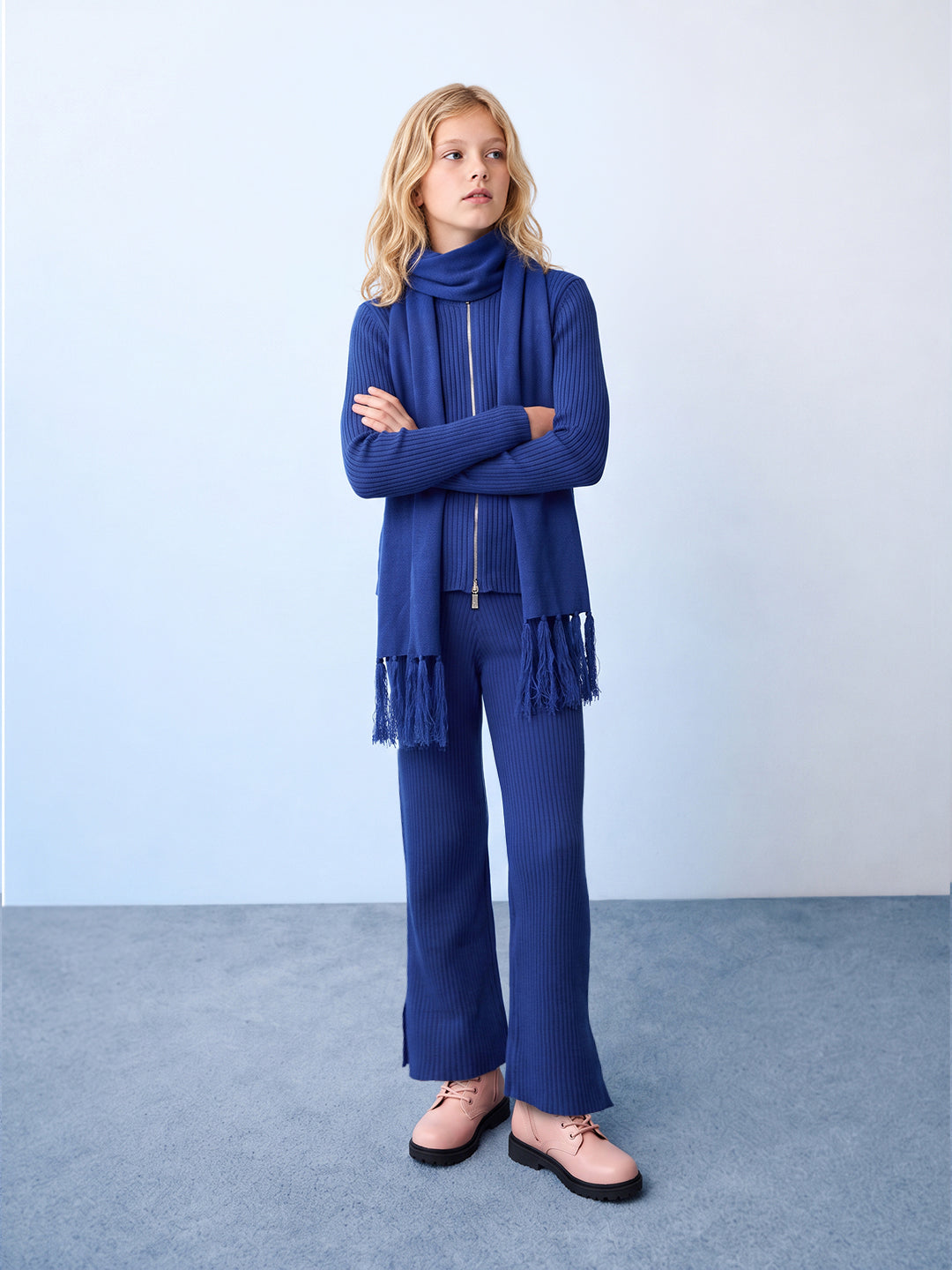 GIRLS Blue Mid Rise Pants