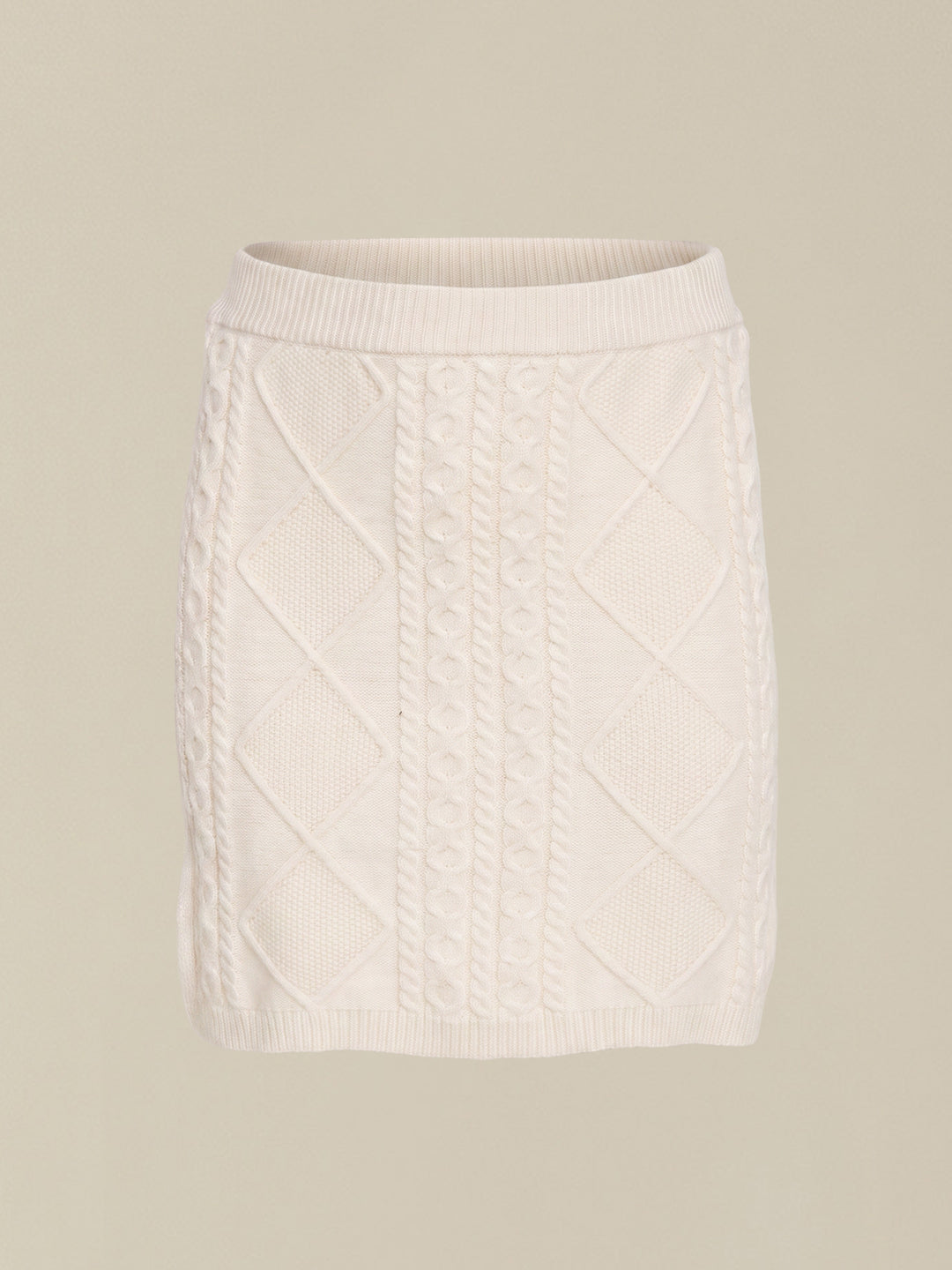 GIRLS White Cable Knit Skirt