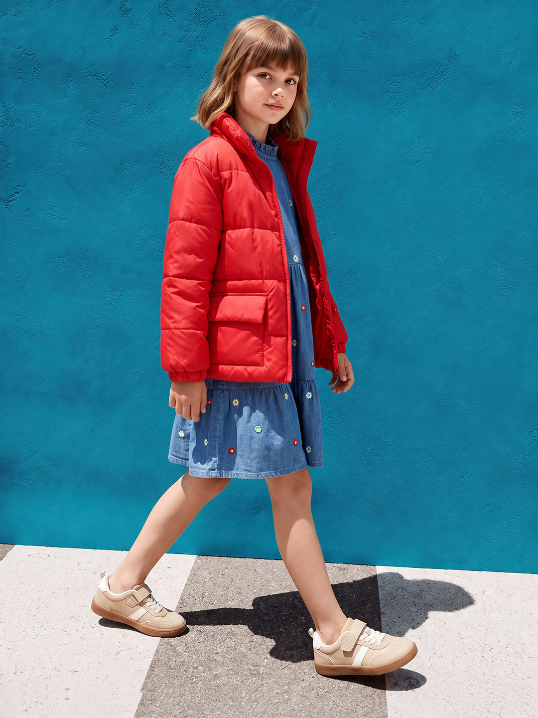 GIRLS Red Hooded Jacket
