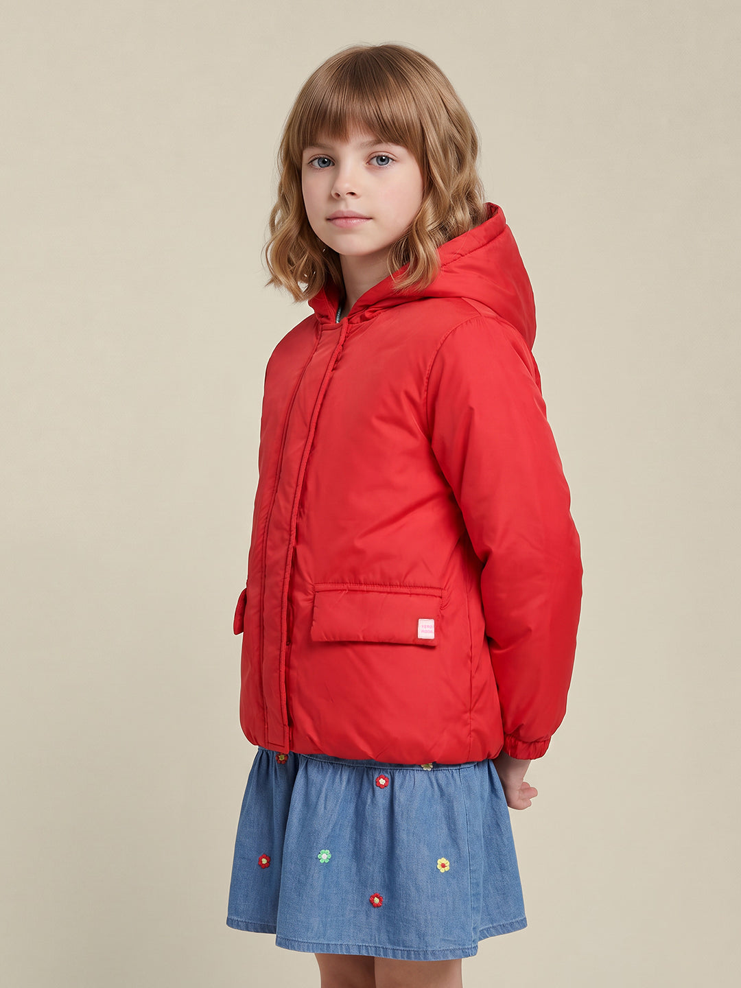 GIRLS Red Hooded Jacket