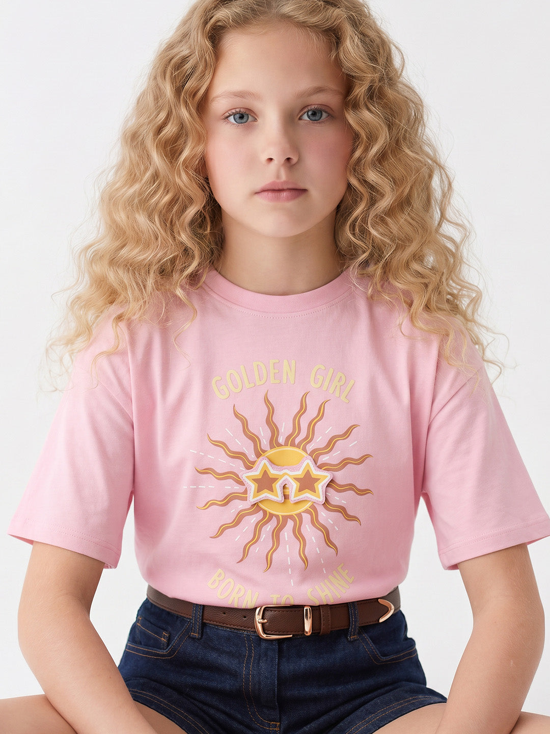 GIRLS Pink Printed T-shirt