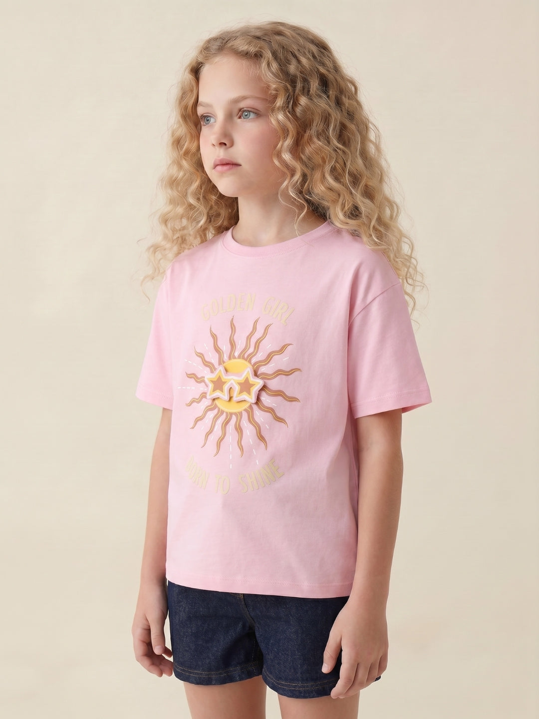 GIRLS Pink Printed T-shirt