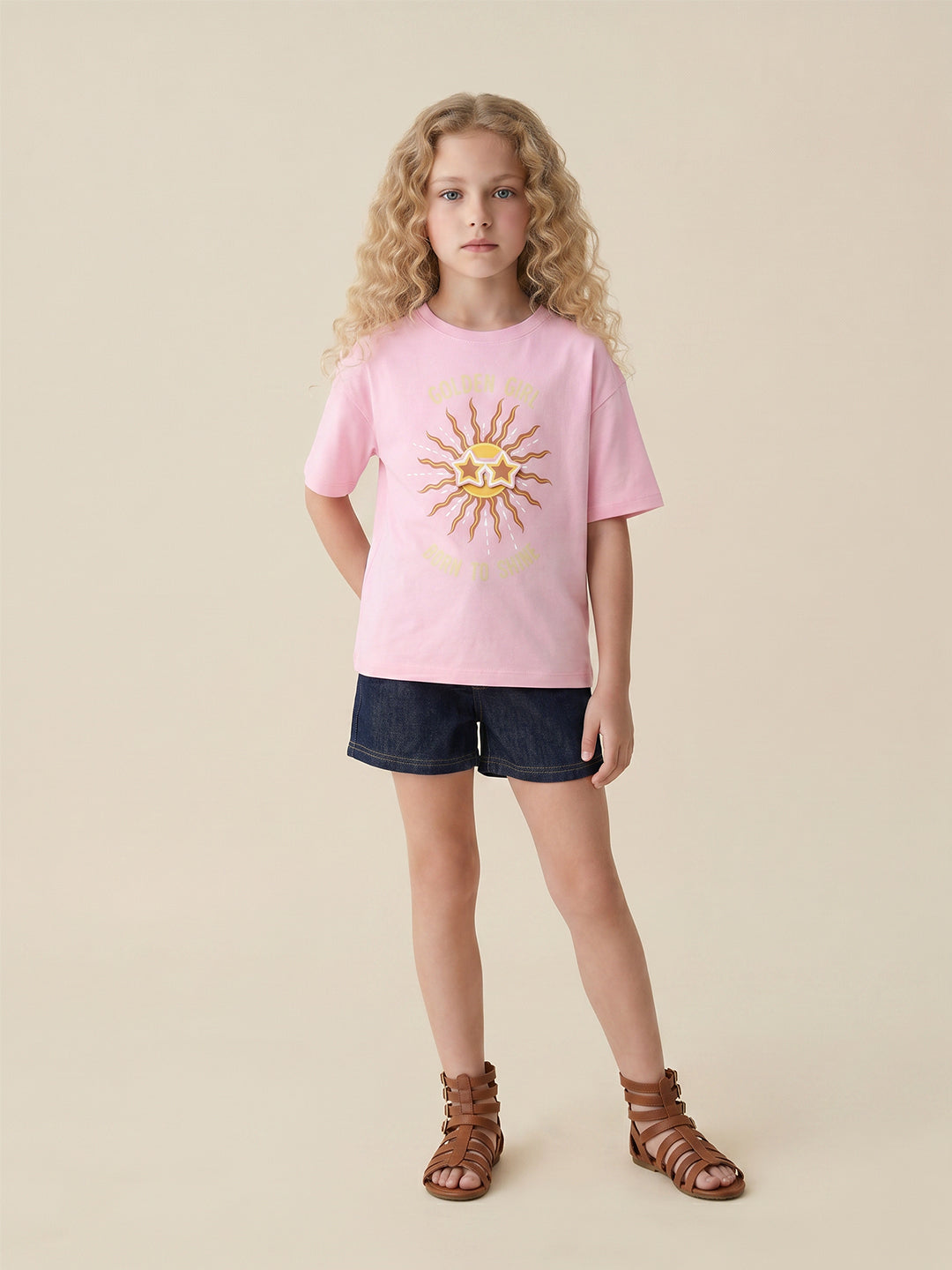 GIRLS Pink Printed T-shirt