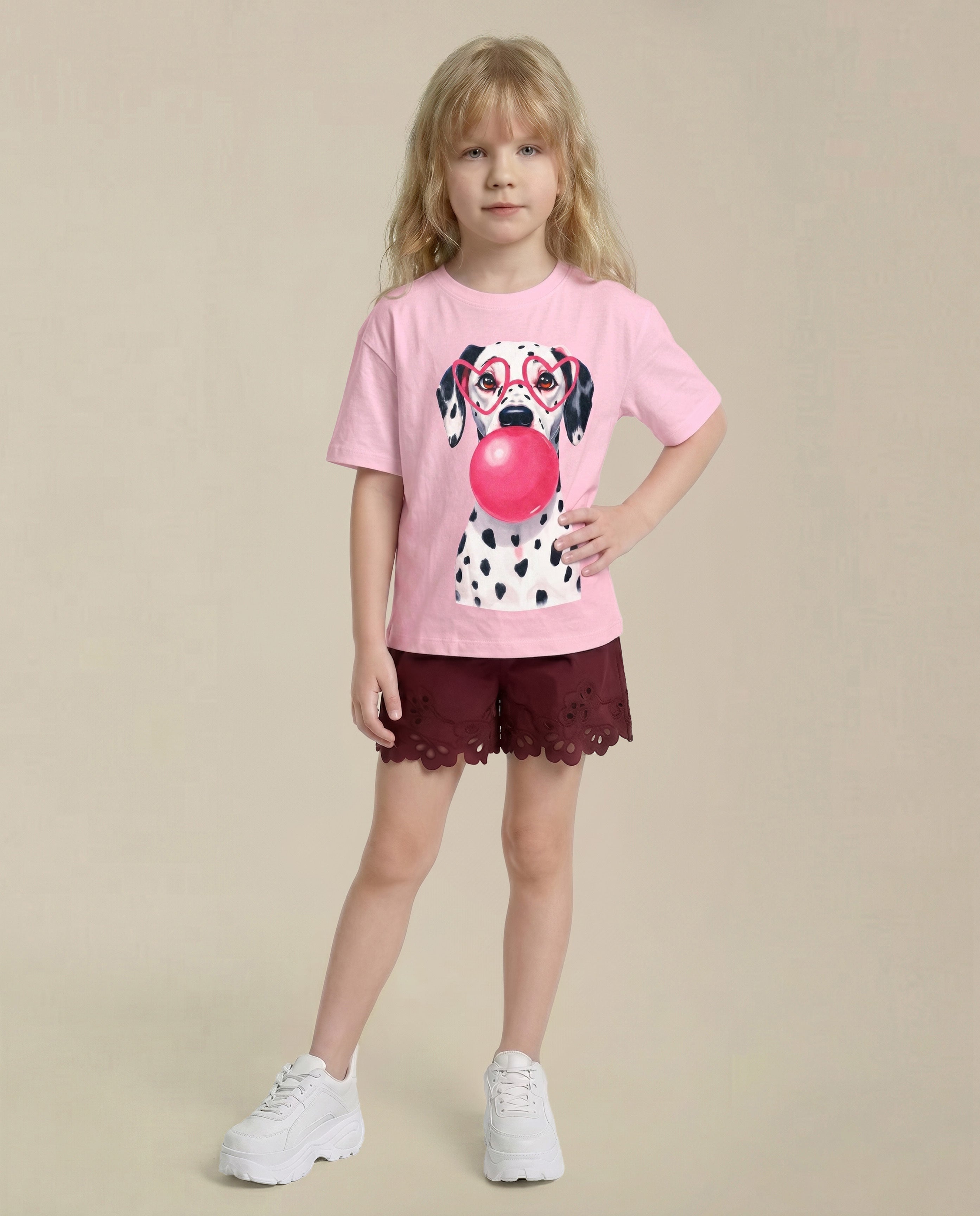 GIRLS Pink Printed T-shirt