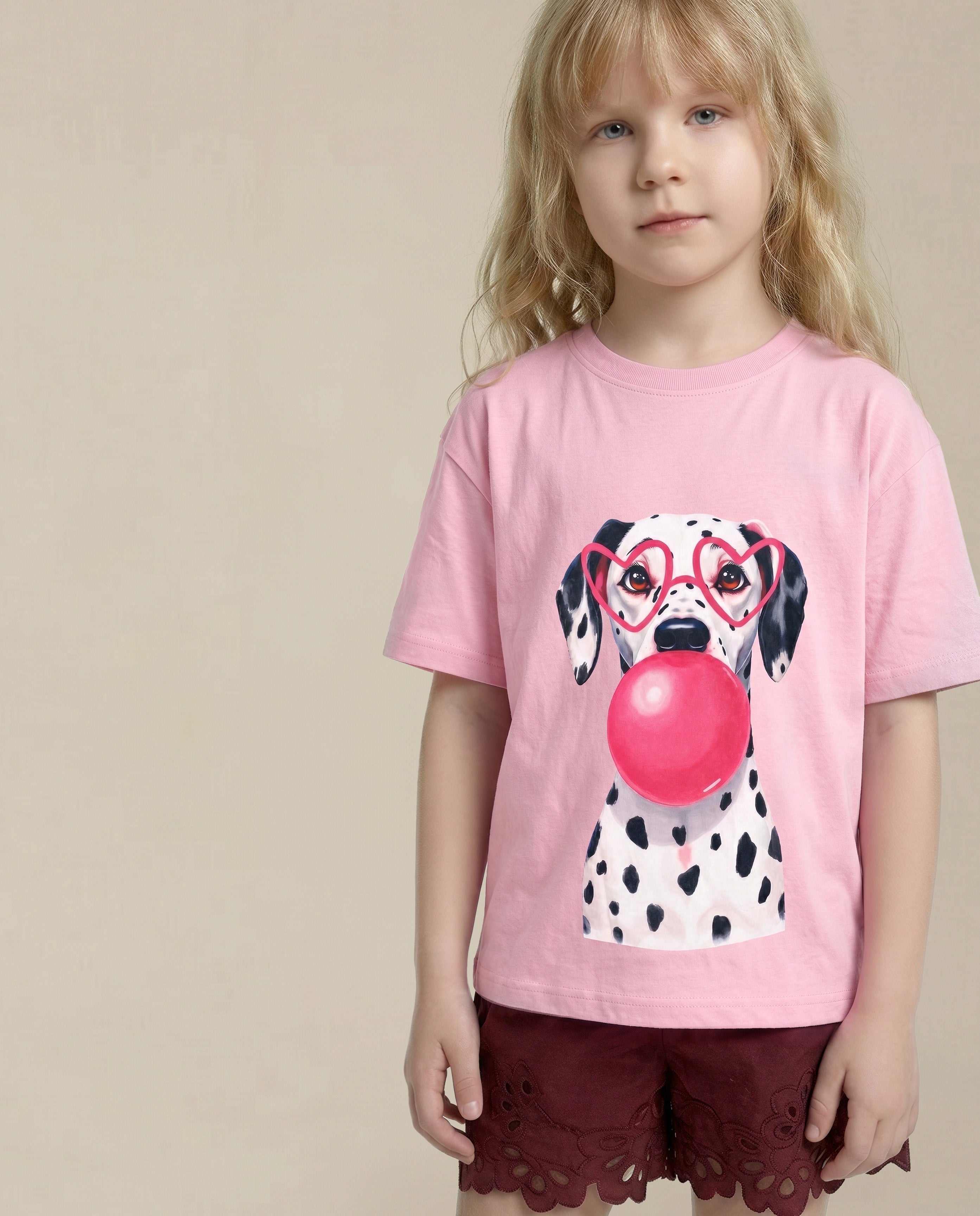 GIRLS Pink Printed T-shirt