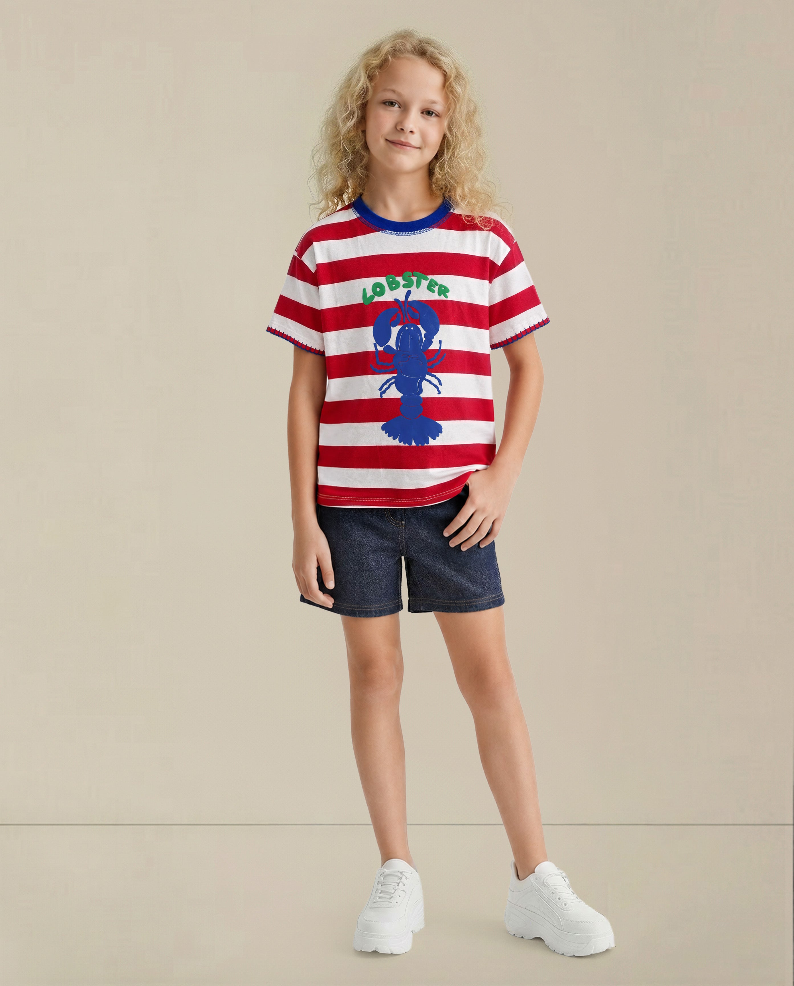 GIRLS Red Lobster Print T-shirt