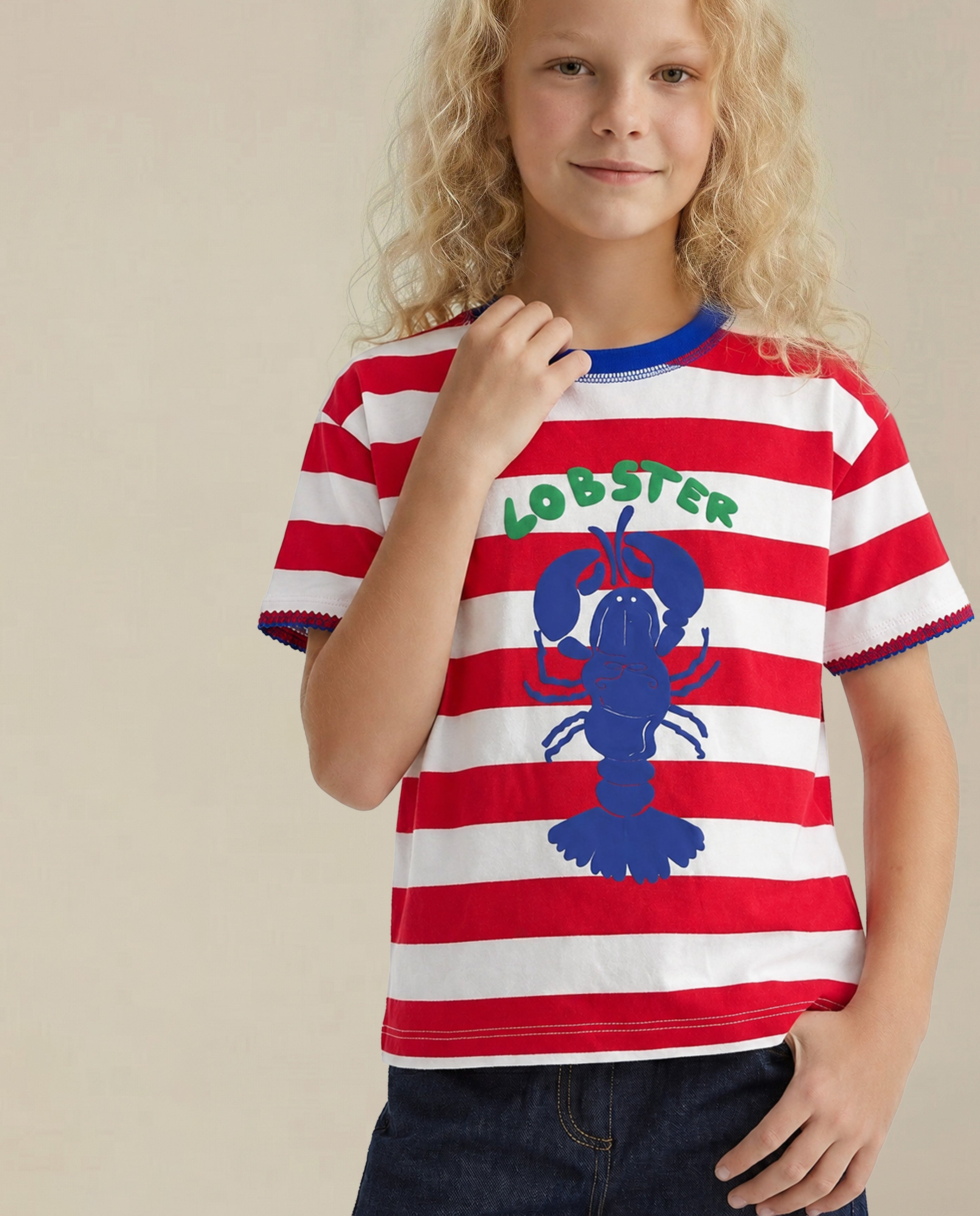 GIRLS Red Lobster Print T-shirt