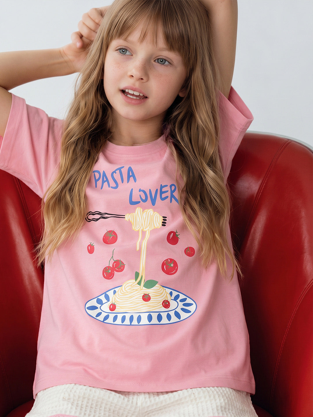 GIRLS Pink Printed T-shirt