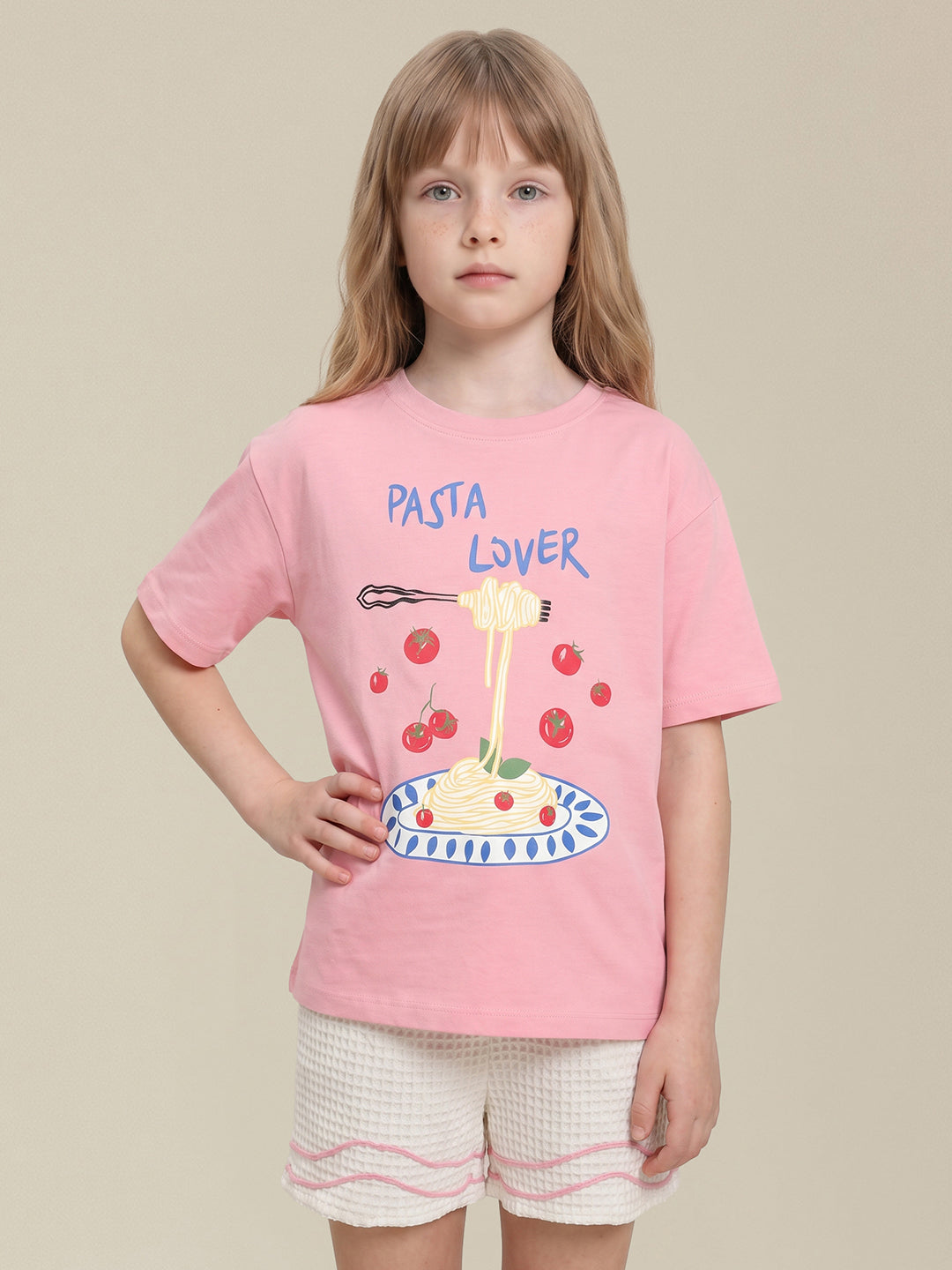GIRLS Pink Printed T-shirt