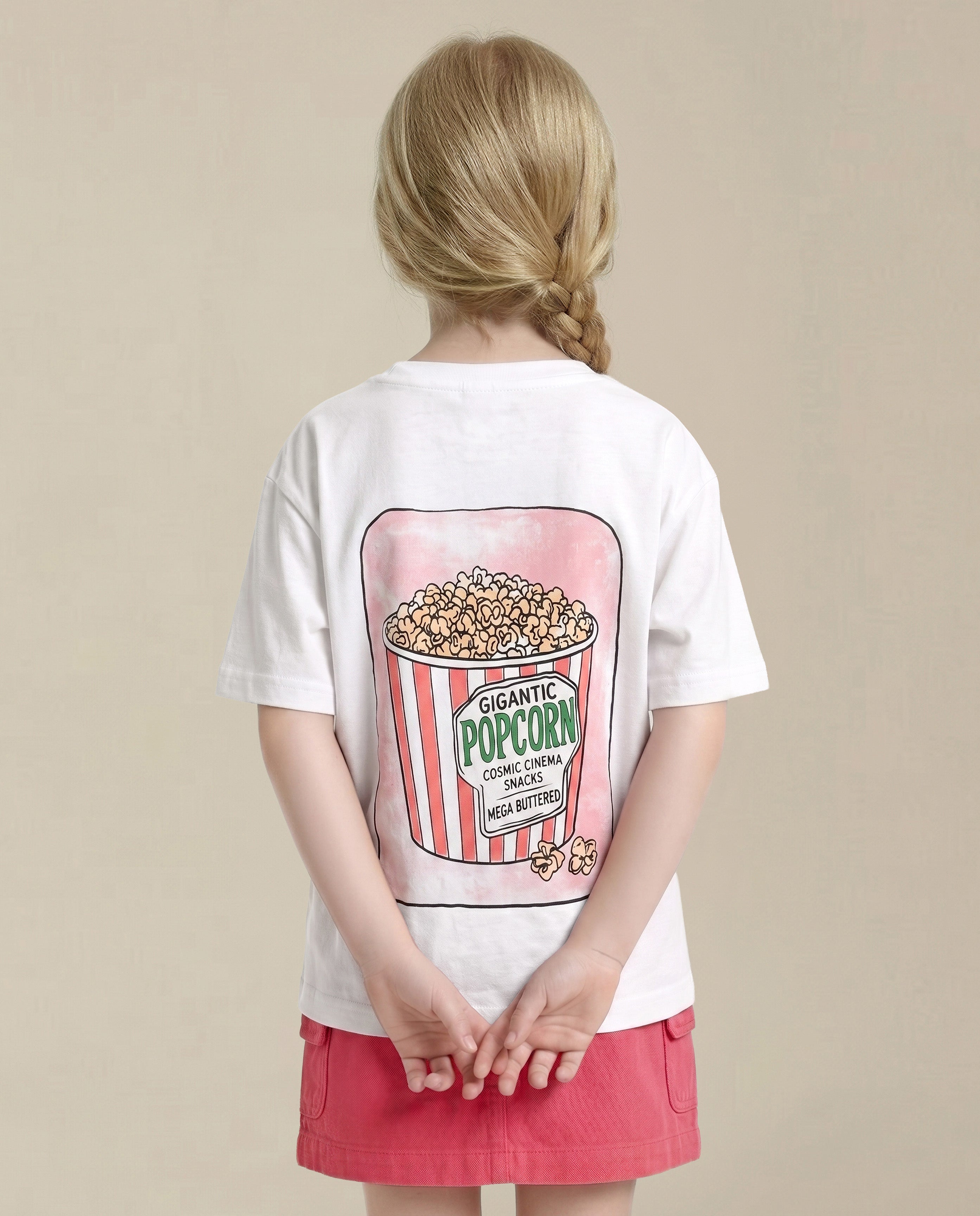 GIRLS White Printed T-shirt