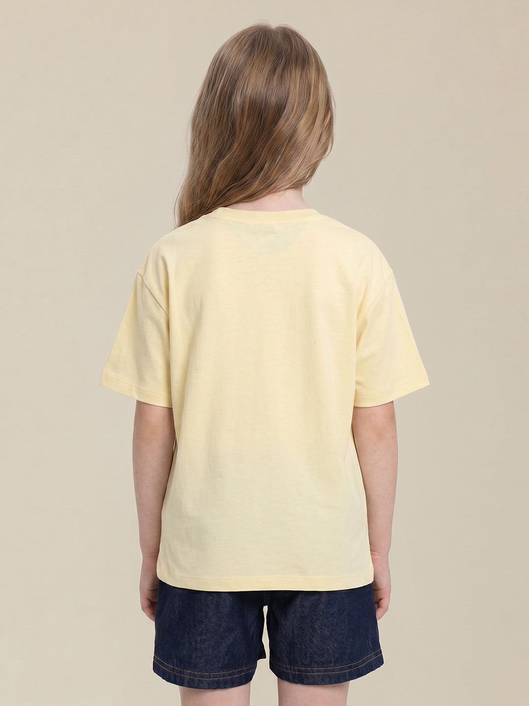 GIRLS Yellow Printed T-shirt