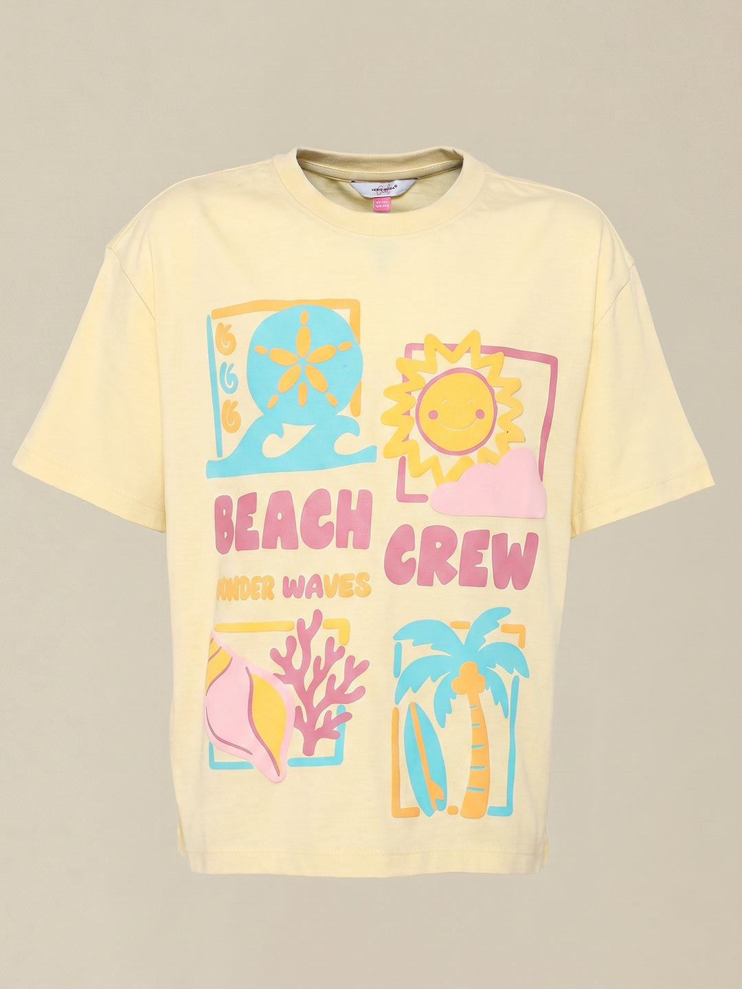 GIRLS Yellow Printed T-shirt