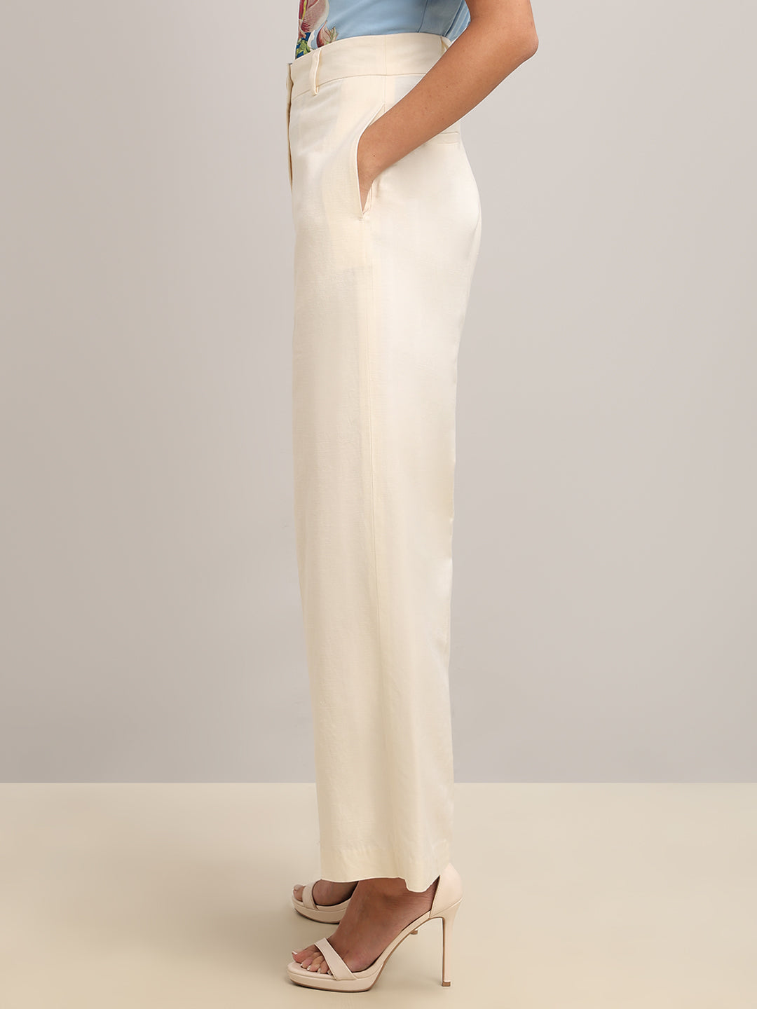 Off-White High Rise Wide Leg Pants