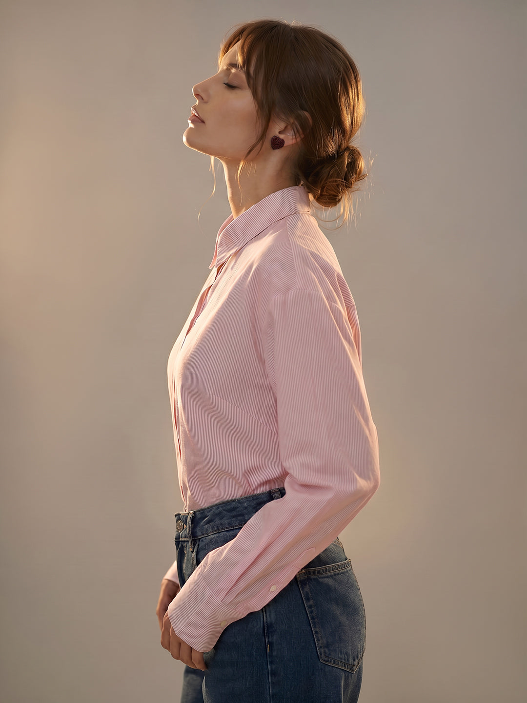 Pink Striped Cotton Shirt