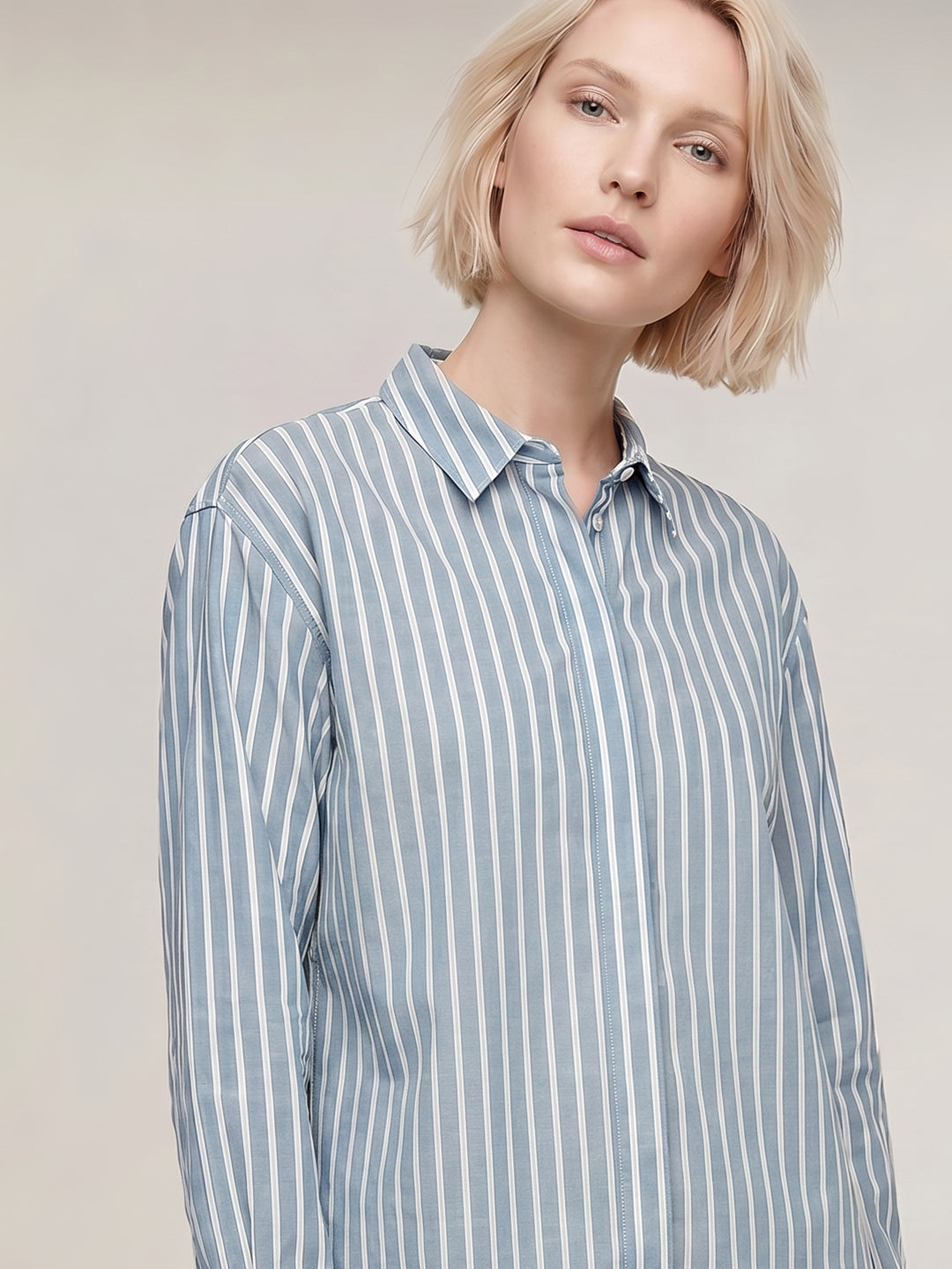 Light Blue Striped Shirt