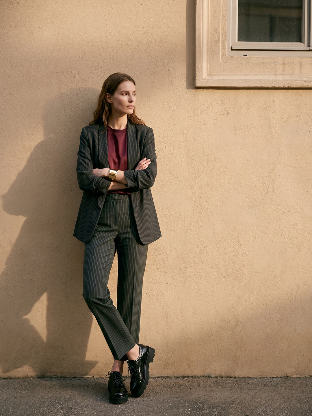 Grey pinstripe tailored Pants