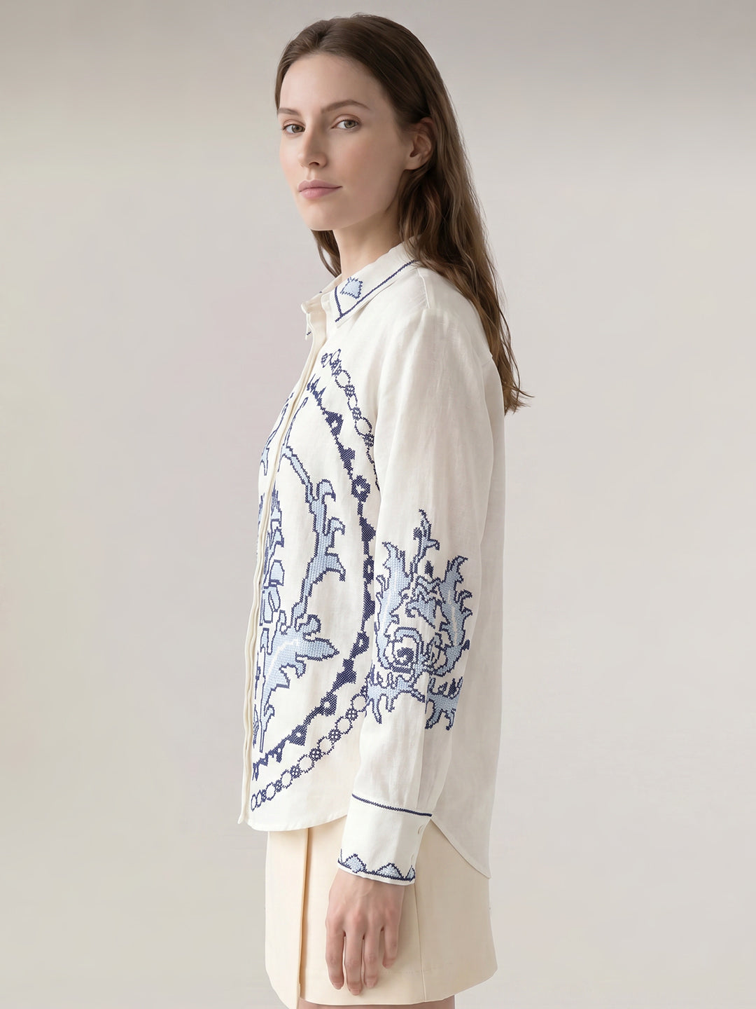 White Embroidered Shirt