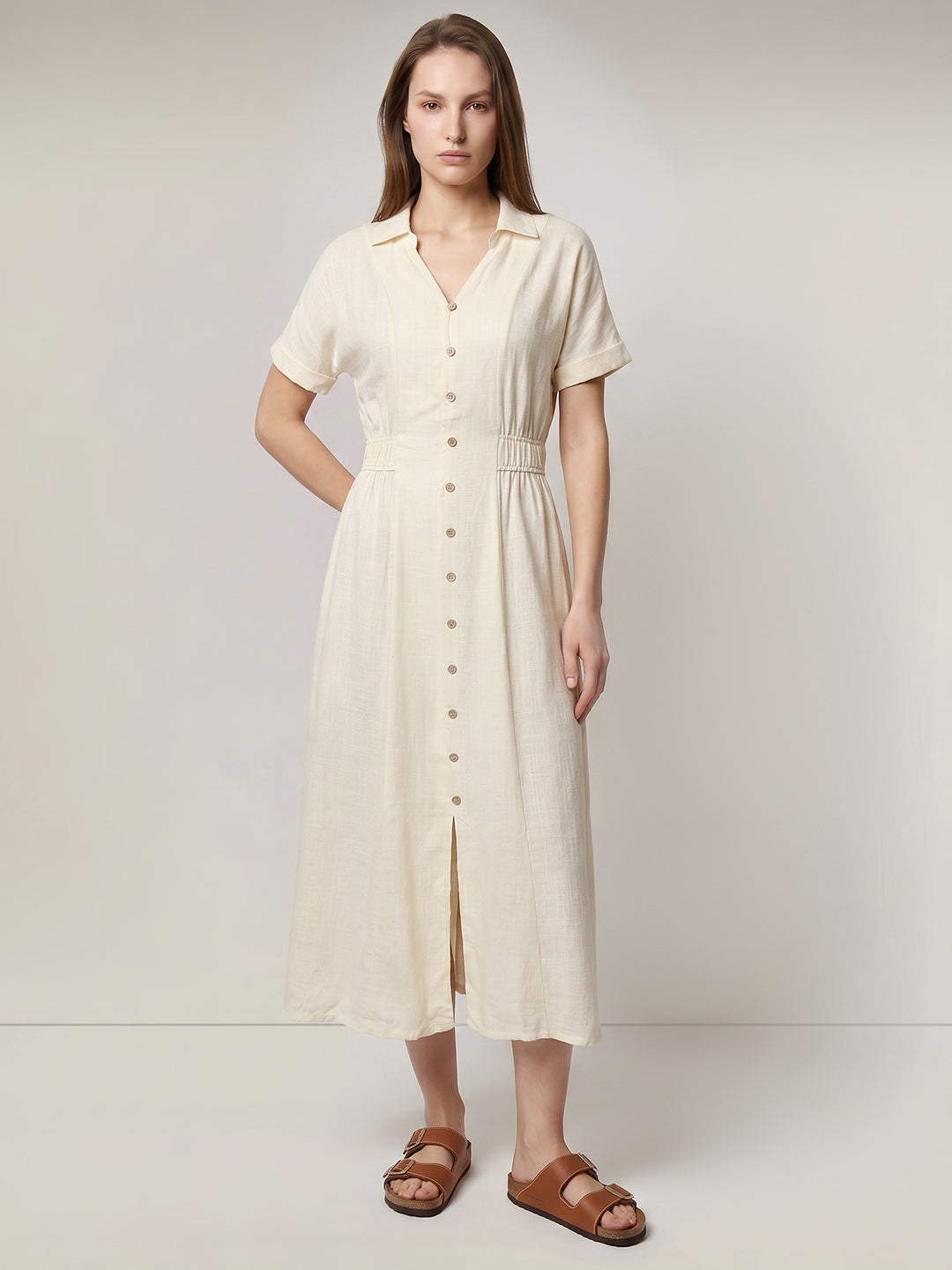 Ecru Shirt Dress