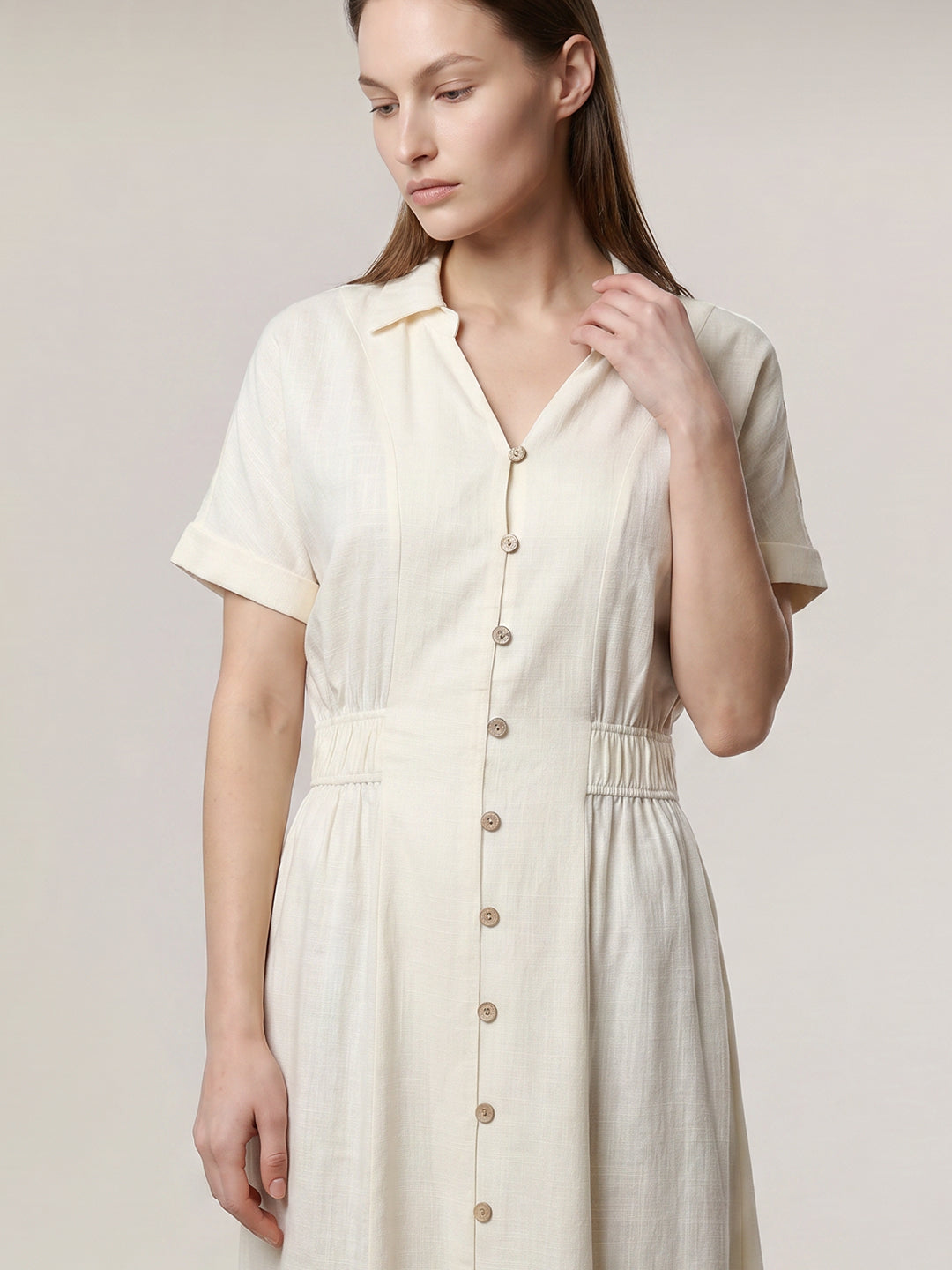 Ecru Shirt Dress