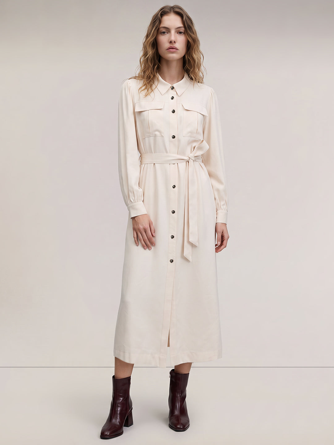 Ecru Shirt Dress