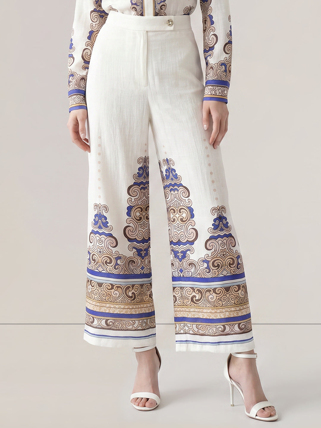 Printed High Rise Pants