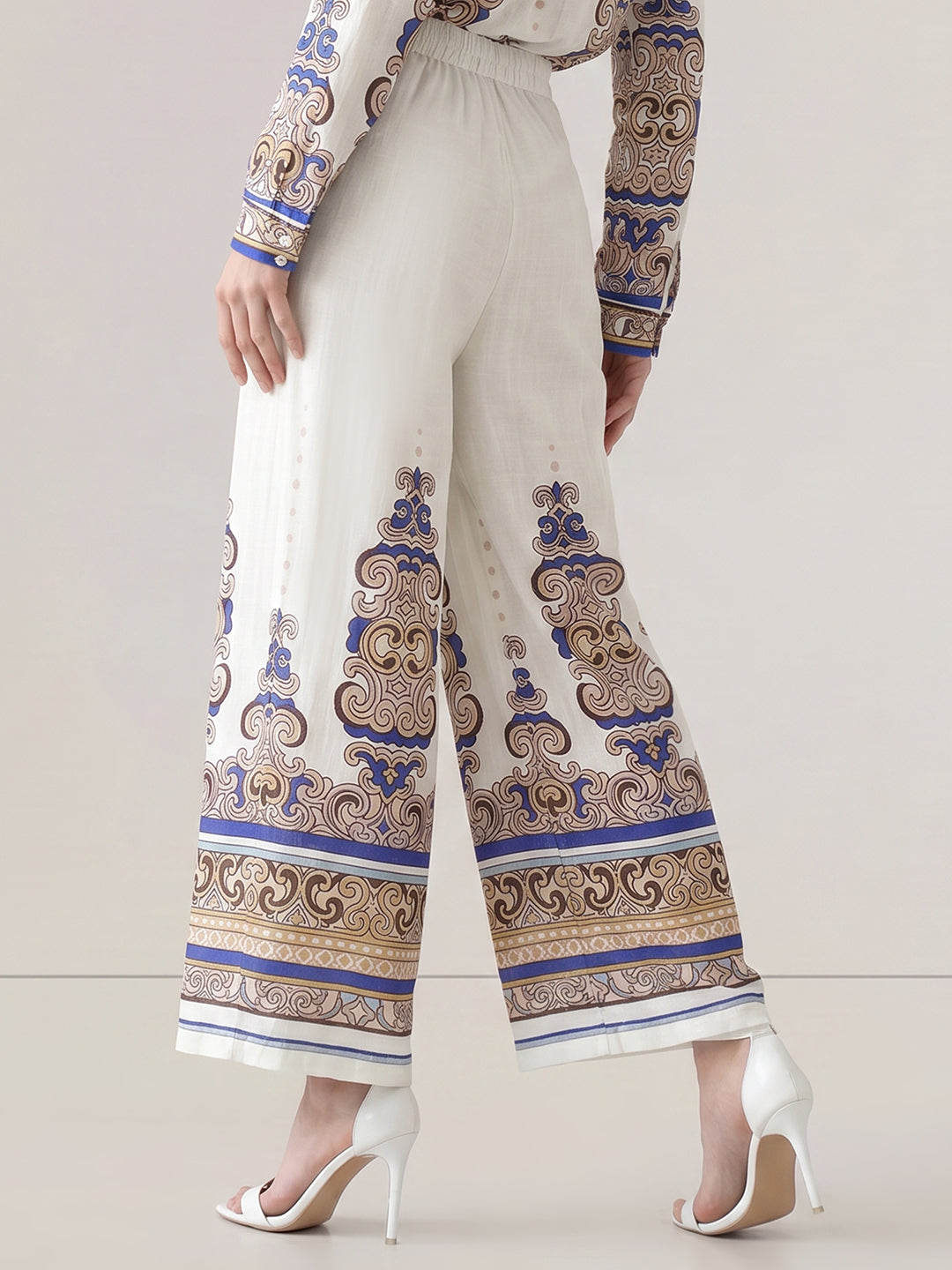Printed High Rise Pants