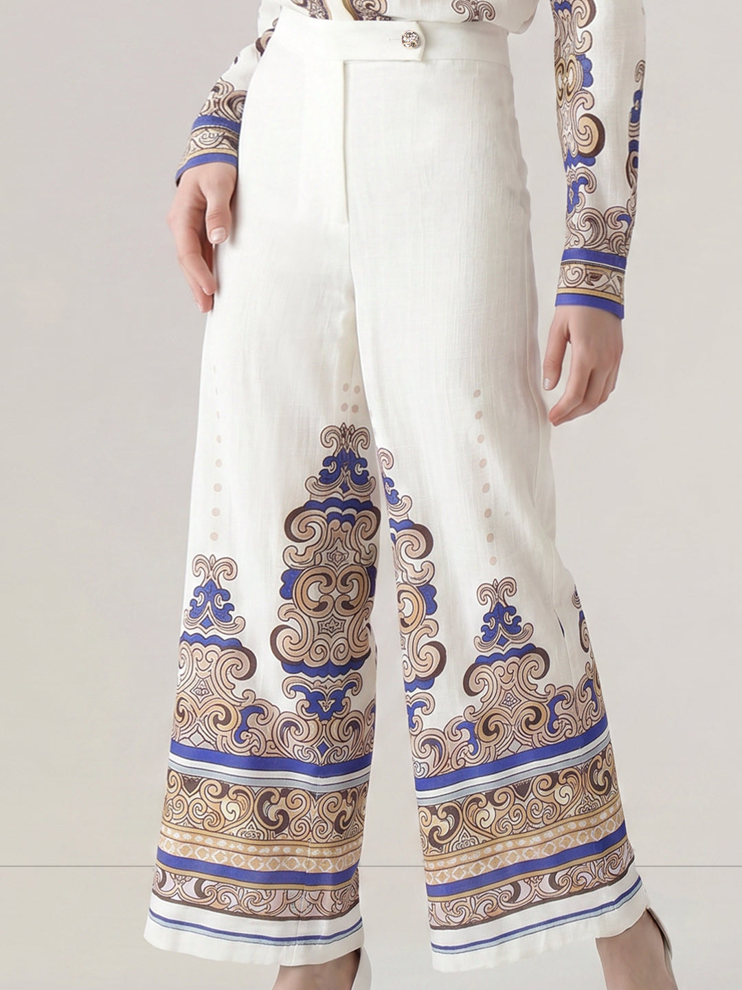 Printed High Rise Pants