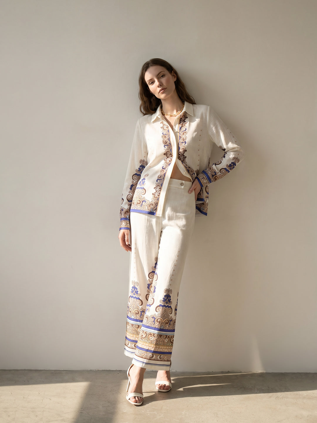 Beige printed Shirt