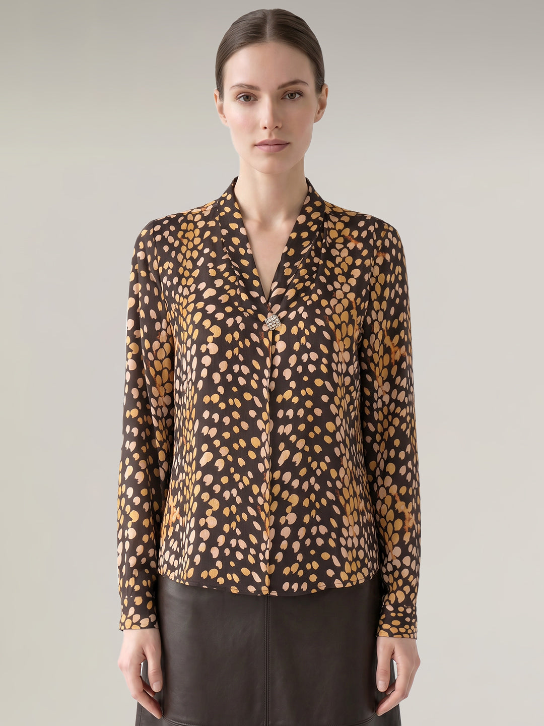 Brown Printed Top