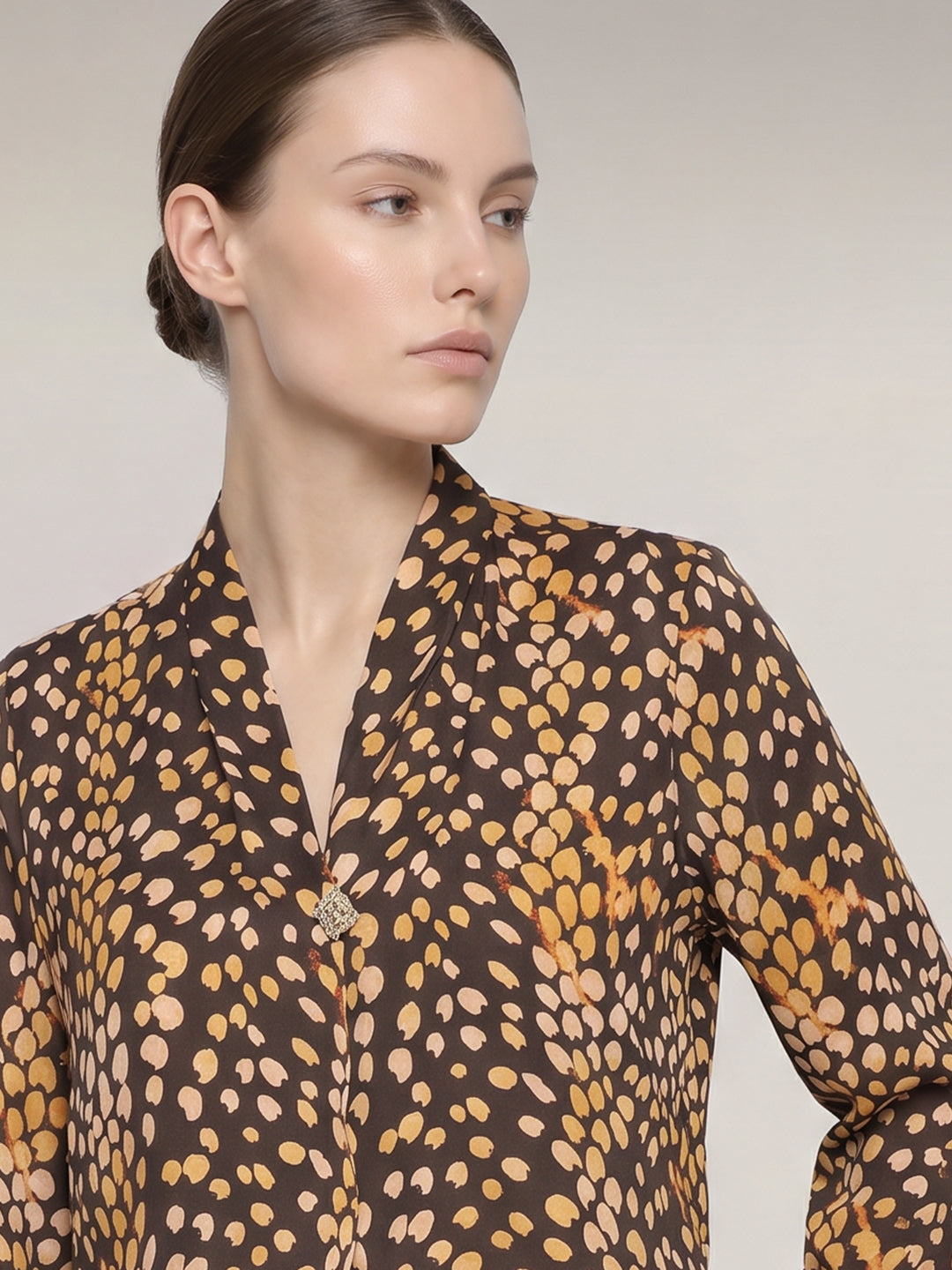 Brown Printed Top