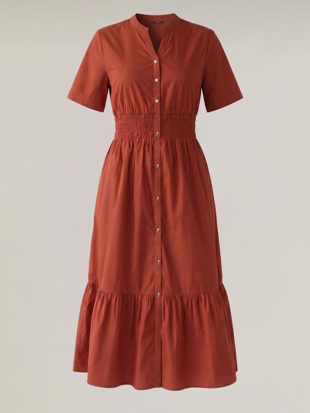 Burnt Red V-Neck Dress