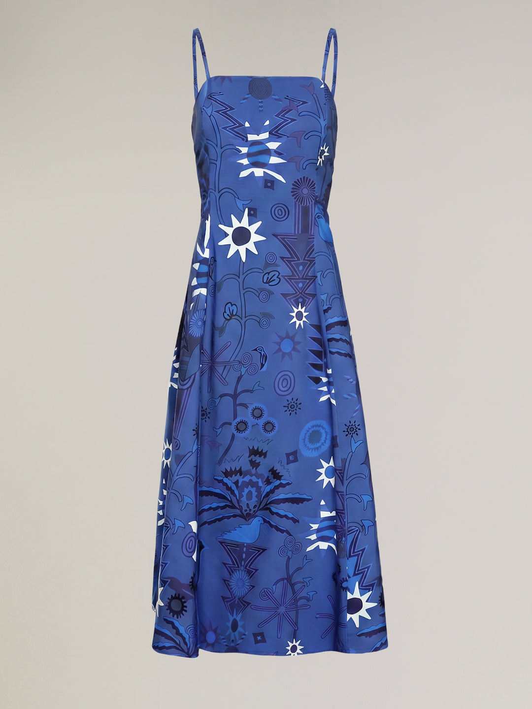 Blur Printed Strappy Midi Dress