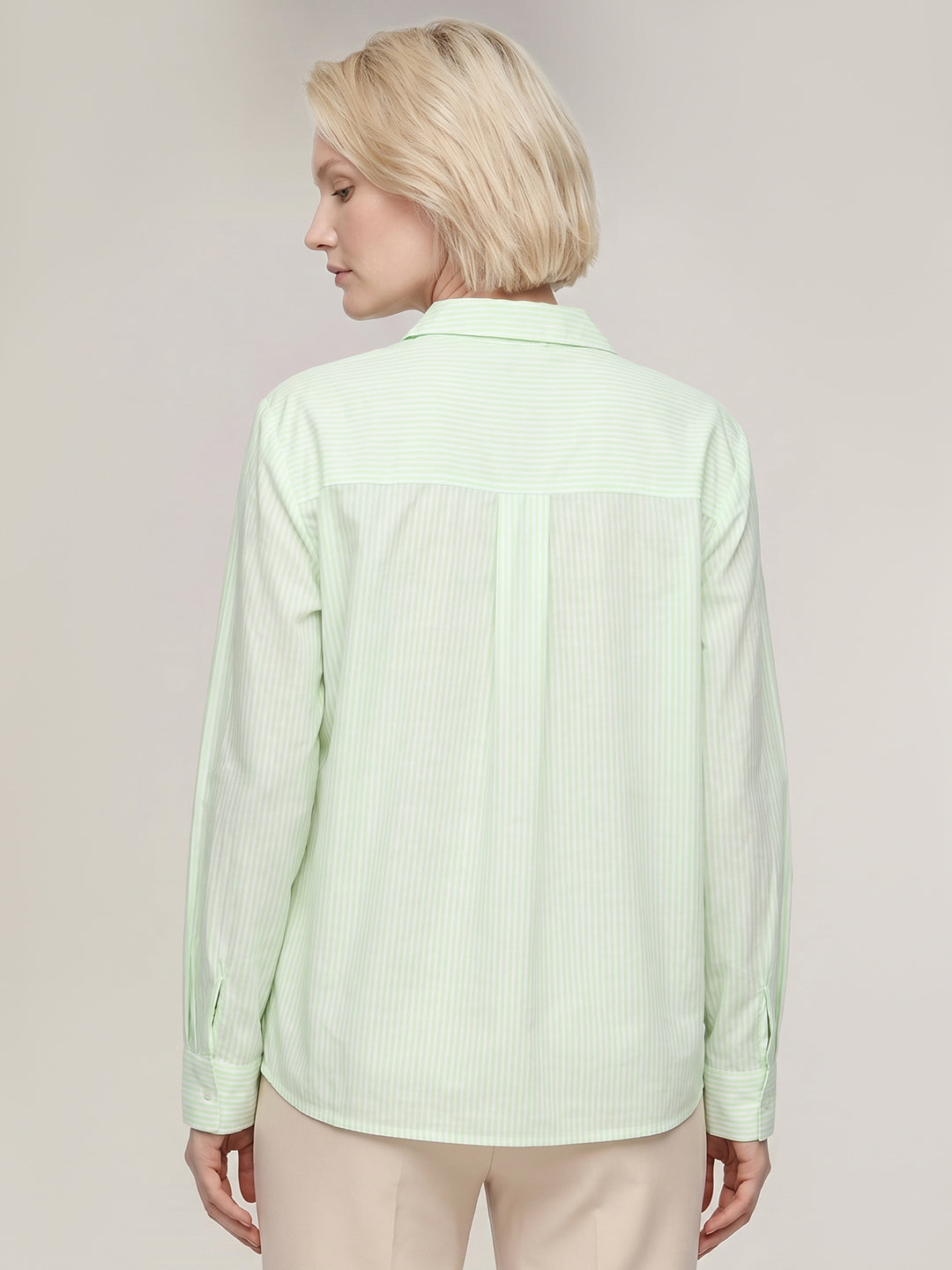 Green Striped Cotton Shirt