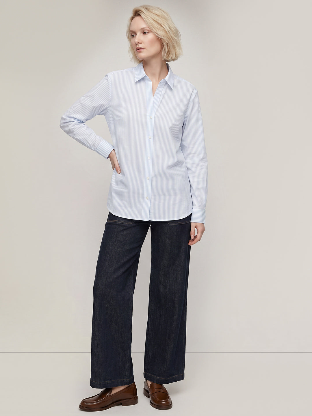 Blue Striped Cotton Shirt