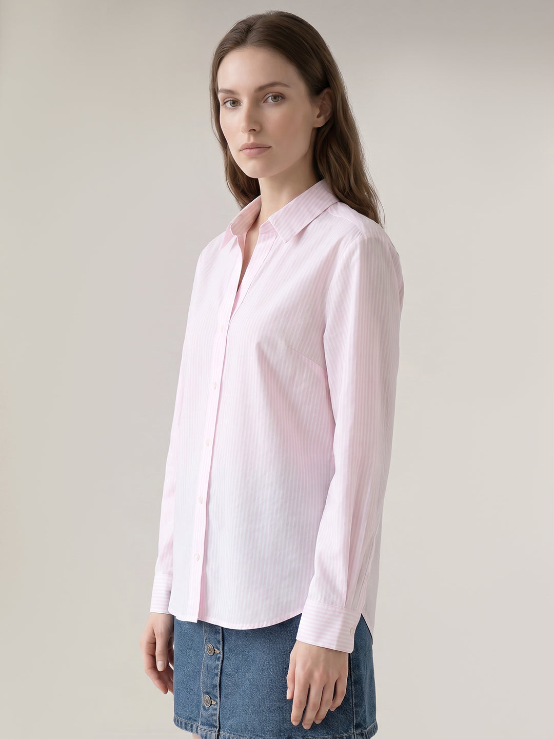 Light Pink Striped Cotton Shirt