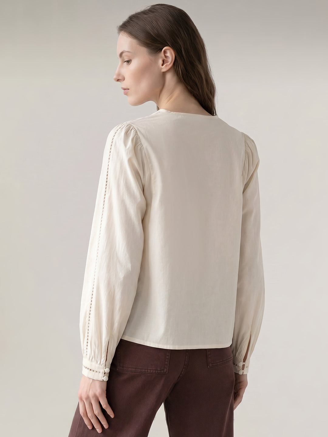 Ecru Embroidered Top