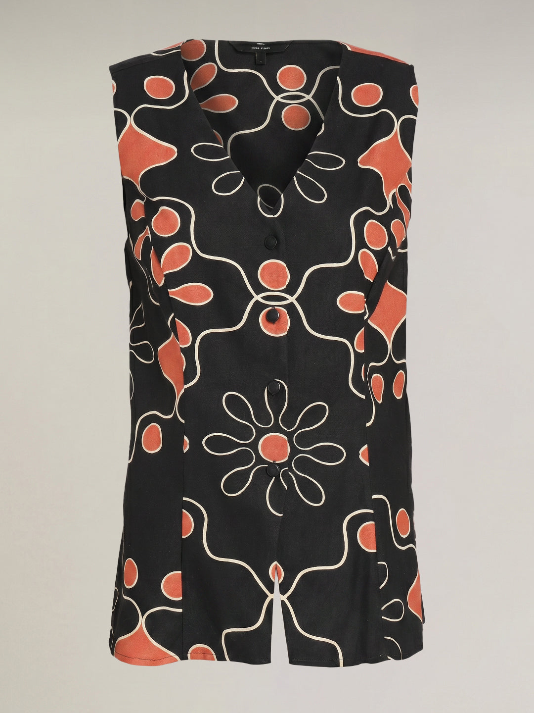 Black Floral Vest Top