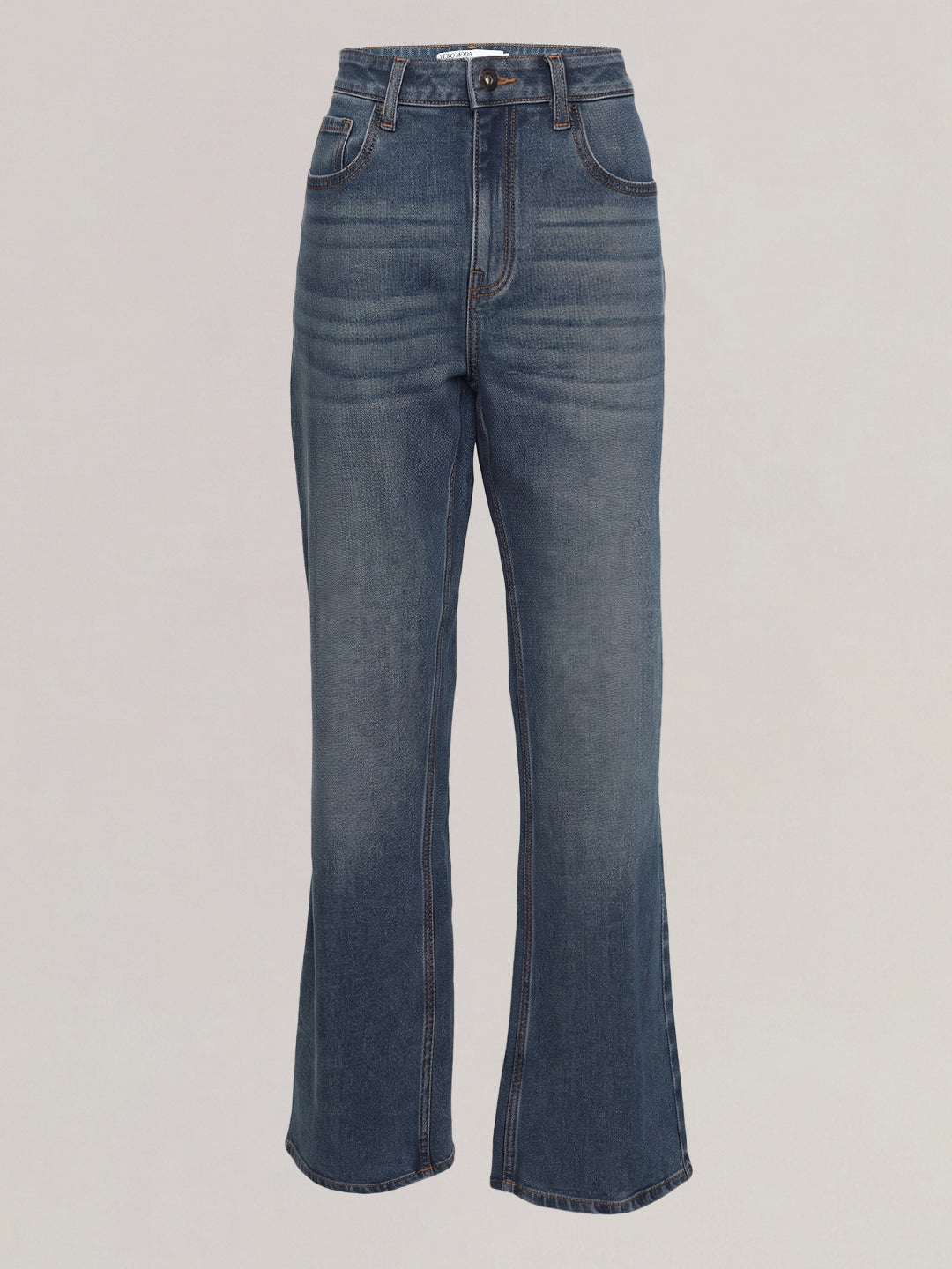 Blue Mid Rise Bootcut Jeans