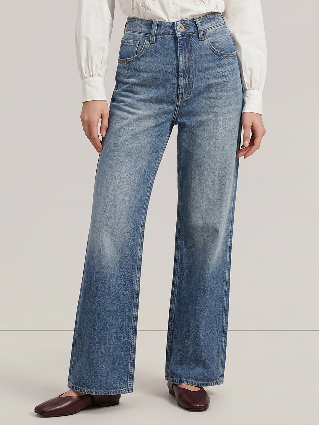 Light Blue Wide Leg Jeans