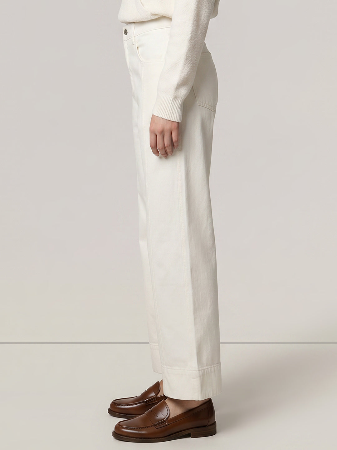 White High Rise Wide Leg Jeans